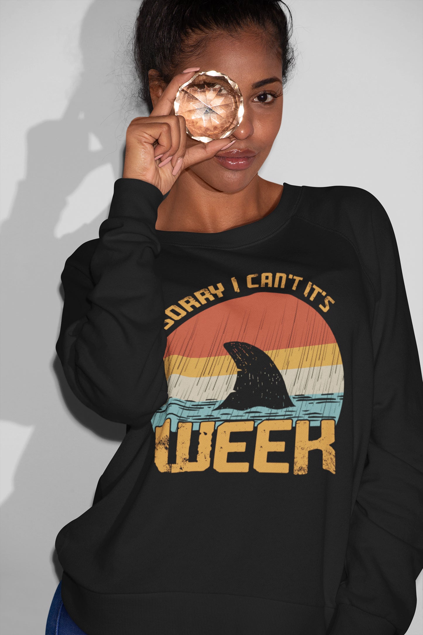 Vintage Shark Fin Sorry I Can't It's Week Sweatshirt