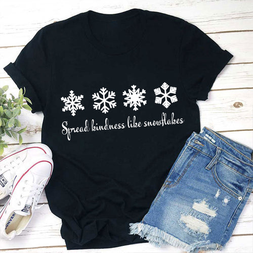 Spread Kindness Like Snowflakes Winter Quote T-Shirt