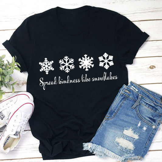 Spread Kindness Like Snowflakes Winter Quote T-Shirt