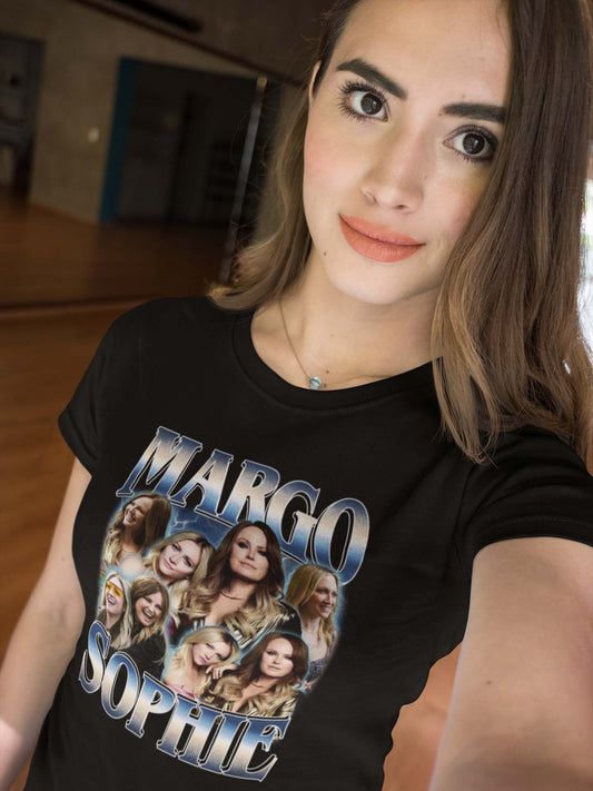 Margo Sophie Vintage Style Graphic Tee - Celebrity Collage Shirt