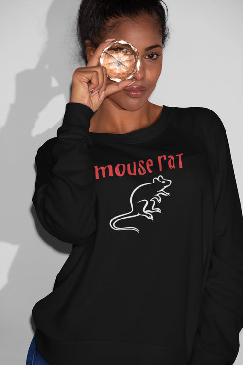 Mouse Rat Sweatshirt with Funny Rat Graphic and Red Text