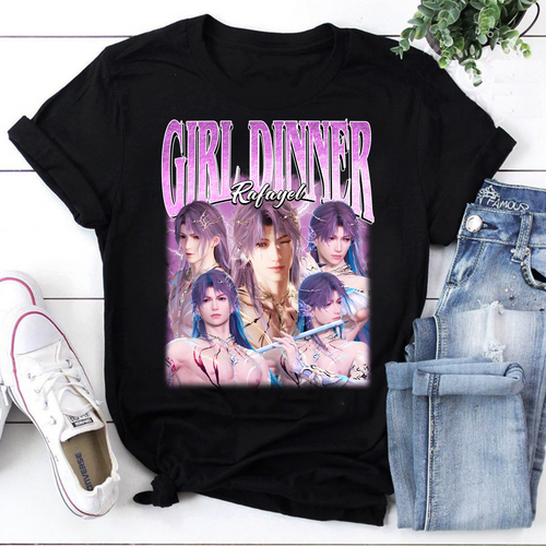 Girl Dinner Rafayel Shirt Anime Graphic Tee Black