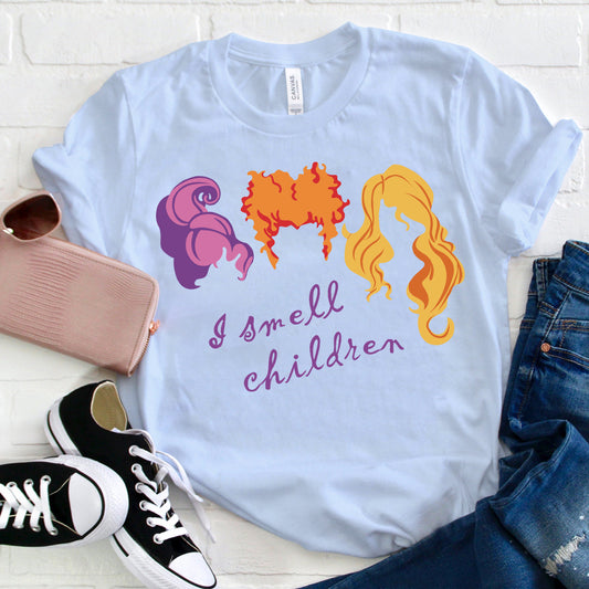 Hocus Pocus I Smell Children Shirt - Halloween Witch Trio Graphic Tee