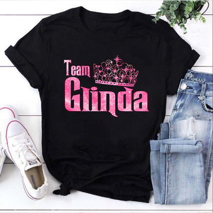 Team Glinda Pink Glitter Crown T-Shirt for Fans of The Wizard of Oz