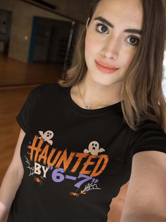 Haunted by 6-7 Halloween Ghost Shirt - Cute Spooky Tee for October Fun
