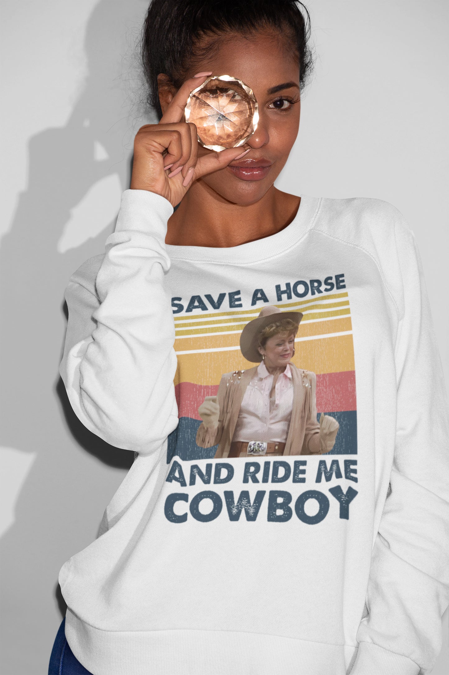 Vintage 'Save A Horse And Ride Me Cowboy' Retro Sweatshirt