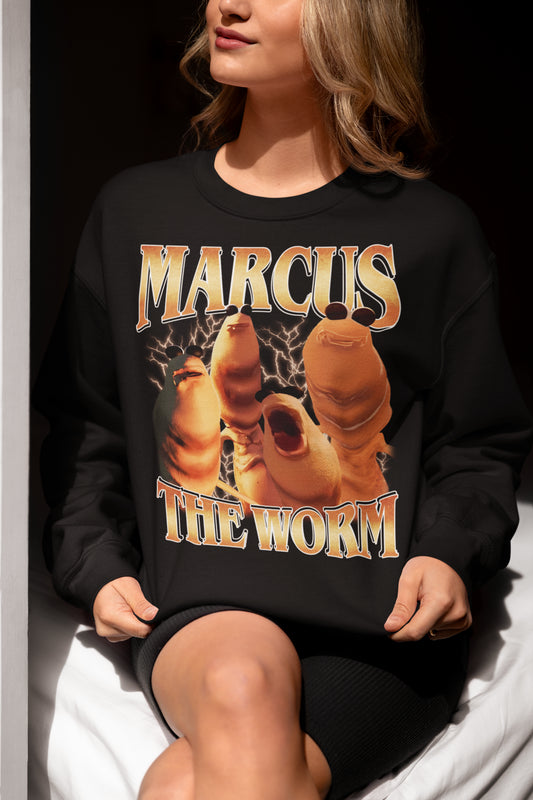 Marcus The Worm Funny Creepy Graphic Sweatshirt
