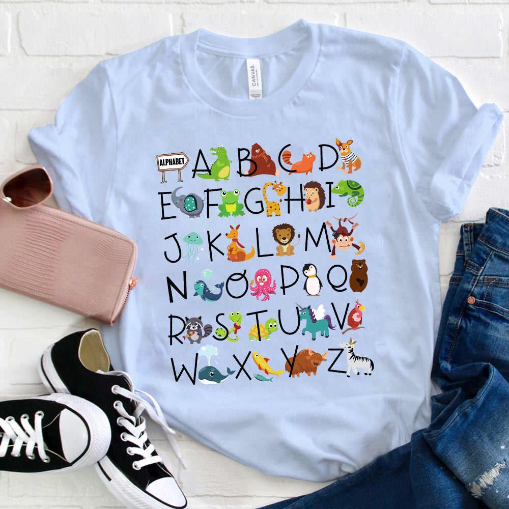 Kids Alphabet Animal Shirt - Cute ABC Animal Tee for Toddlers & Kids