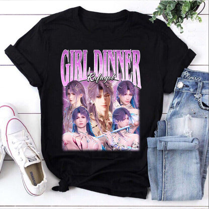 Girl Dinner Rafayel Graphic T-Shirt - Anime Style Character Art Tee