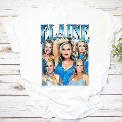 Elaine Hendrix Blue Glamour Collage Shirt - Retro Style Women’s Graphic Tee