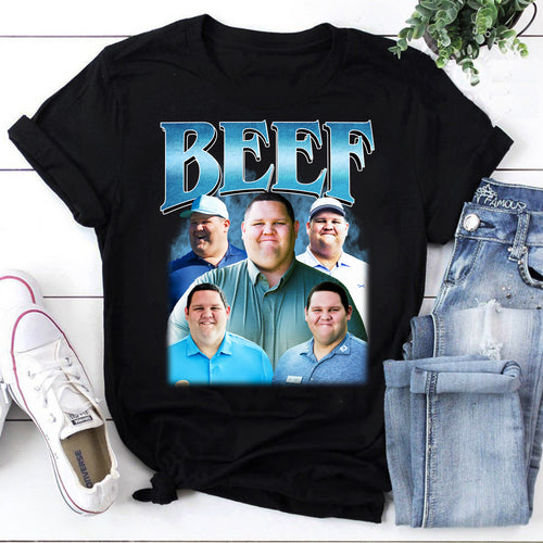 Beef Vintage Style Graphic T-Shirt with Multiple Portraits