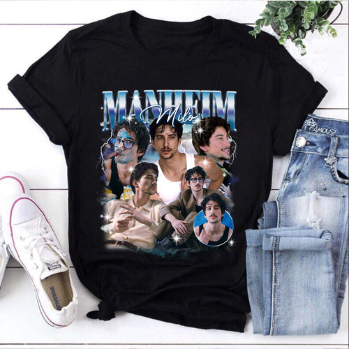 Manheim Milo Vintage Style Graphic Tee - Cool Retro Photo Collage T-Shirt