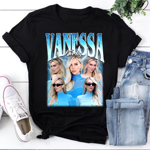 Vanessa Kirby Graphic Tee with Lightning Design - Celebrity Photo Collage Shirt