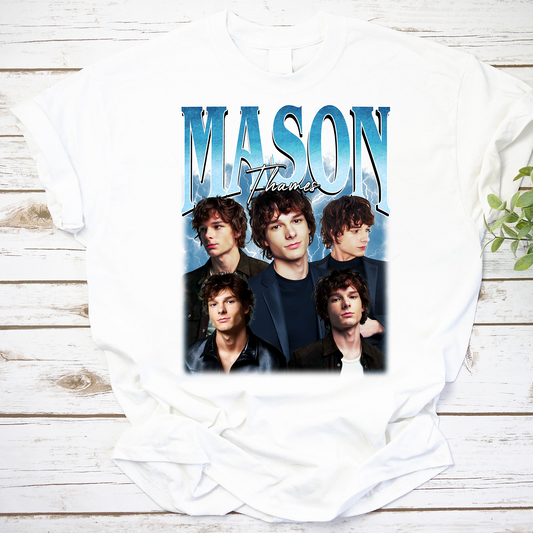 Mason Thames Graphic Tee with Stormy Sky Portrait Design