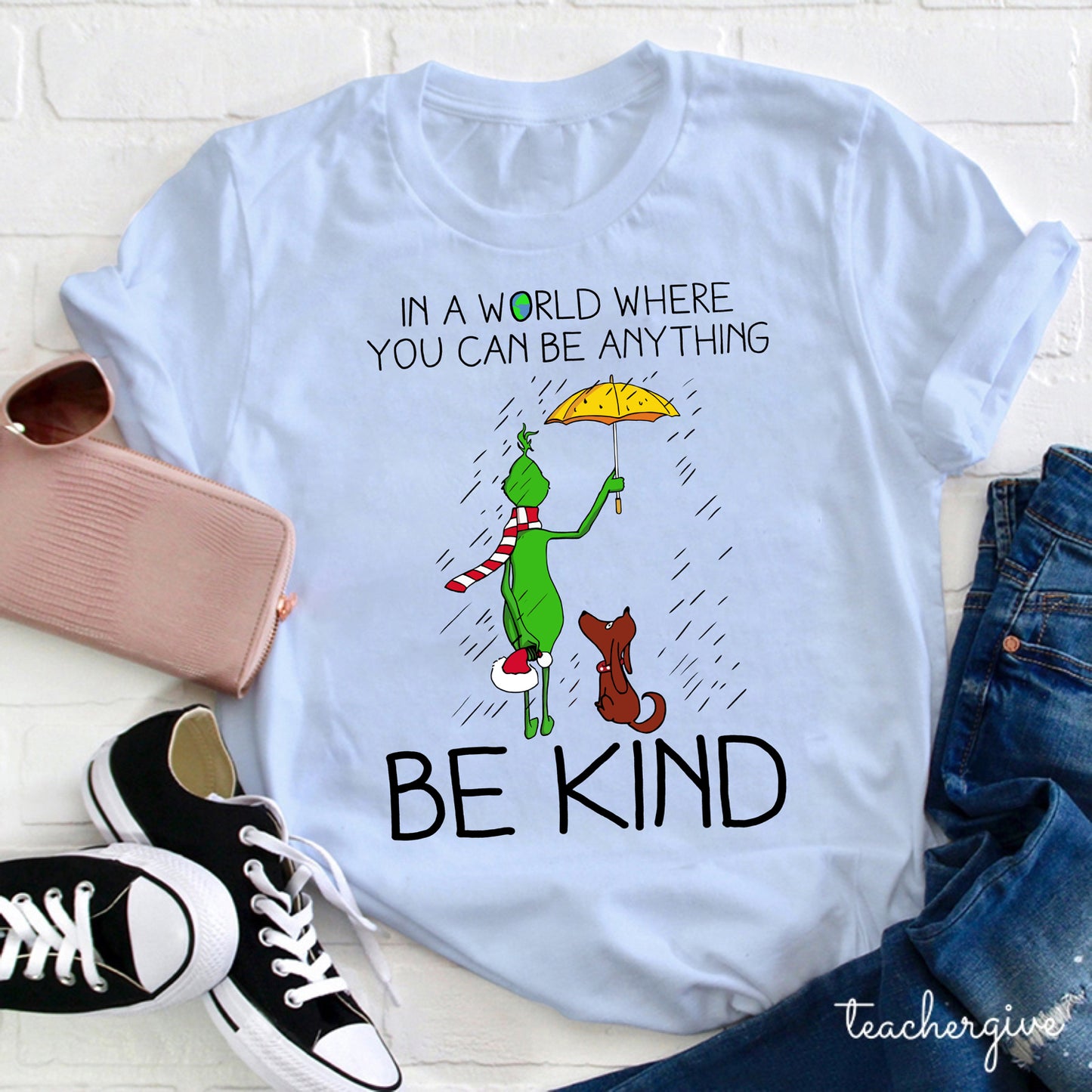 Be Kind Grinch Christmas Shirt - In a World Where You Can Be Anything Tee