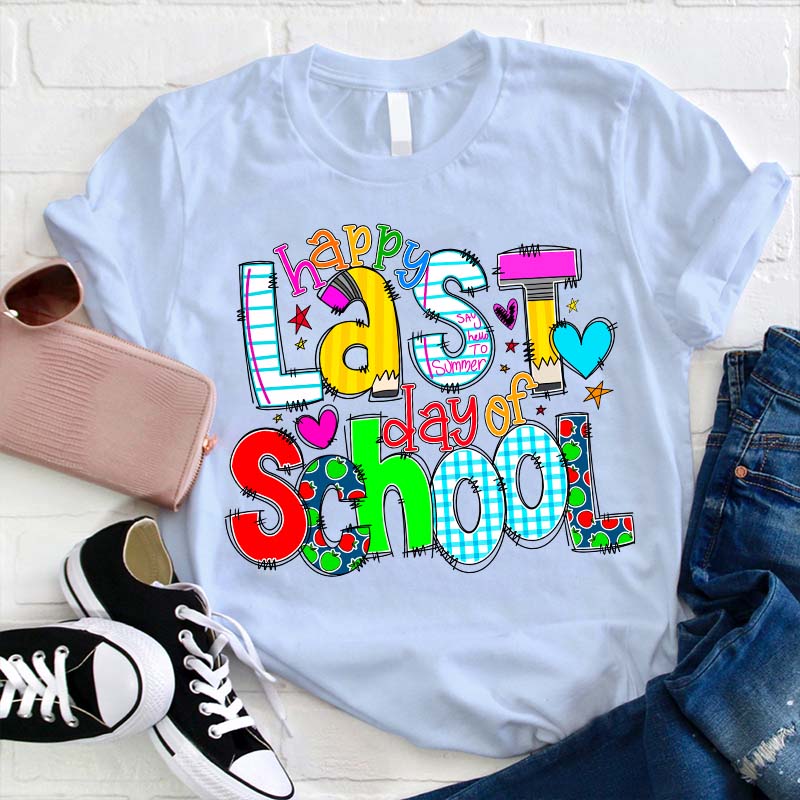 Happy Last Day of School Colorful Fun Kids T-Shirt