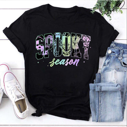 Spooky Season Horror Villains T-Shirt Halloween Graphic Tee