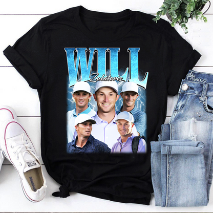 Will Zalatoris Golf Fan T-Shirt Lightning Collage Graphic Tee