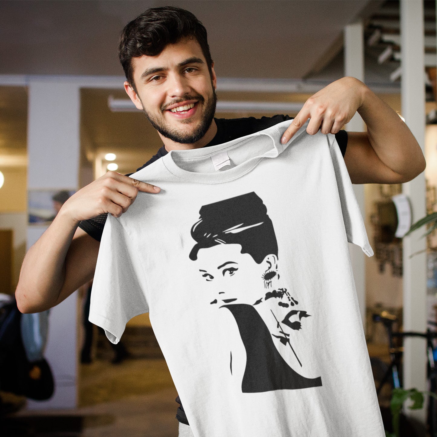 Audrey Hepburn Silhouette Classic Vintage Portrait T-Shirt