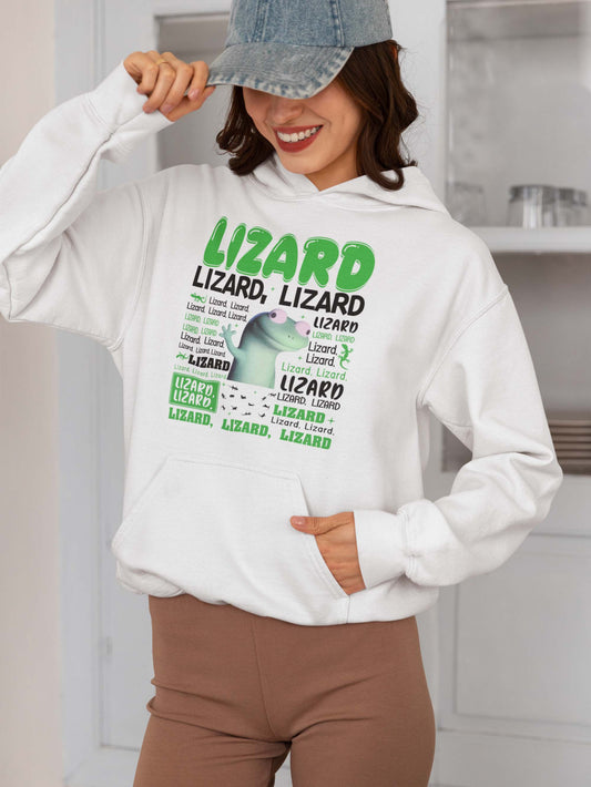 Funny Lizard Hoodie Cute Green Reptile Animal Lover Sweatshirt