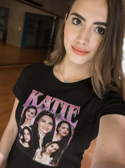 Katie McGrath Vintage Style Collage T-Shirt – Retro Fan Art Tee
