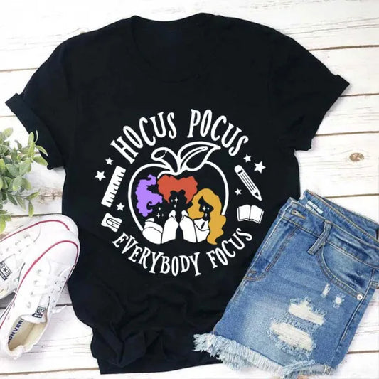 Hocus Pocus Everybody Focus T-Shirt - Halloween Witchy Teacher Shirt