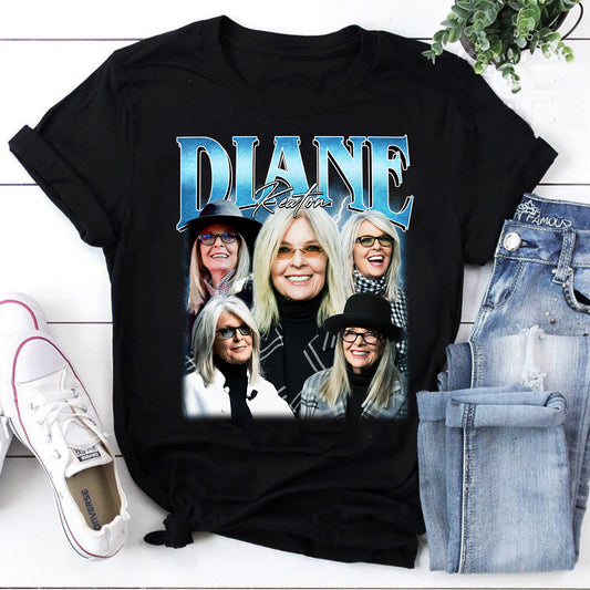 Diane Keaton Collage Graphic T-Shirt Vintage Style Fan Tee