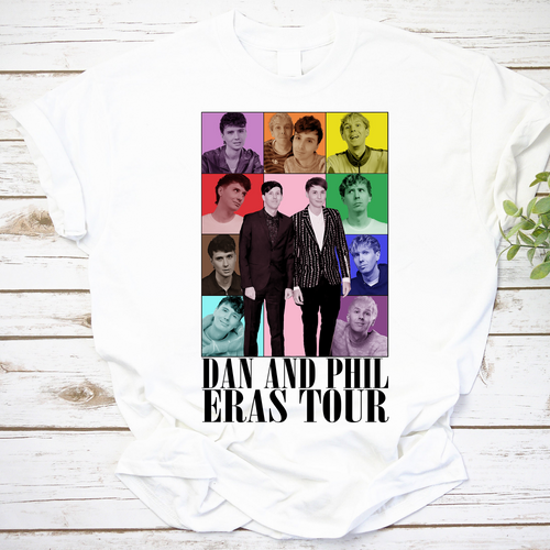 Dan and Phil Eras Tour T-Shirt Colorful Collage Fan Tee