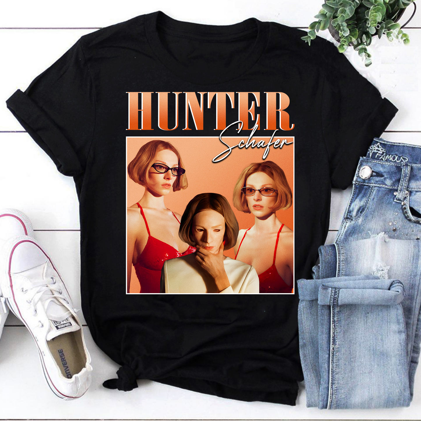 Hunter Schafer Inspired Graphic Tee - Artistic Portrait Vintage Style Shirt