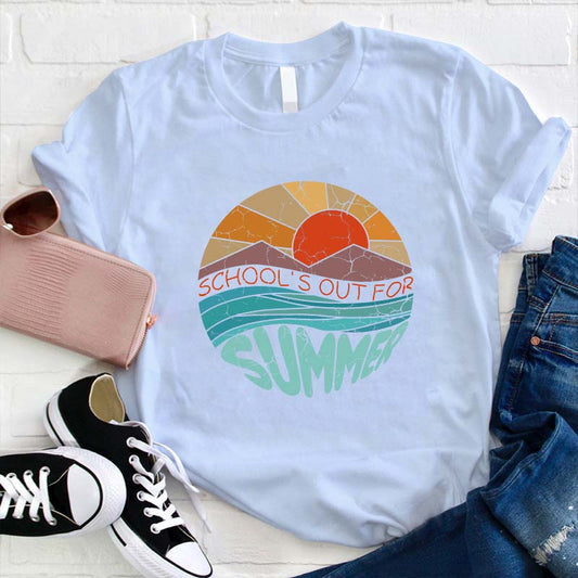 School's Out for Summer Retro Sunset Graphic Tee