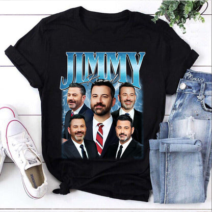 Jimmy Kimmel Faces Graphic Tee - Celebrity Talk Show Host T-Shirt
