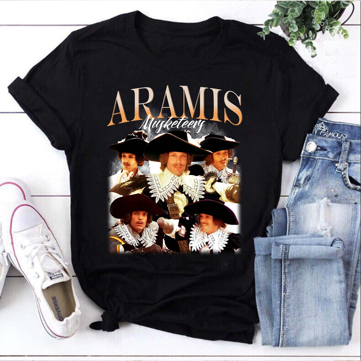 Aramis Musketeers Vintage Style Black Graphic Tee