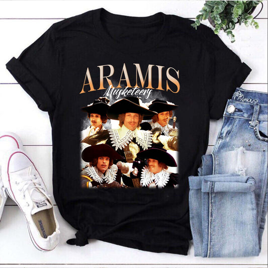 Aramis Musketeers Vintage Style Black Graphic Tee