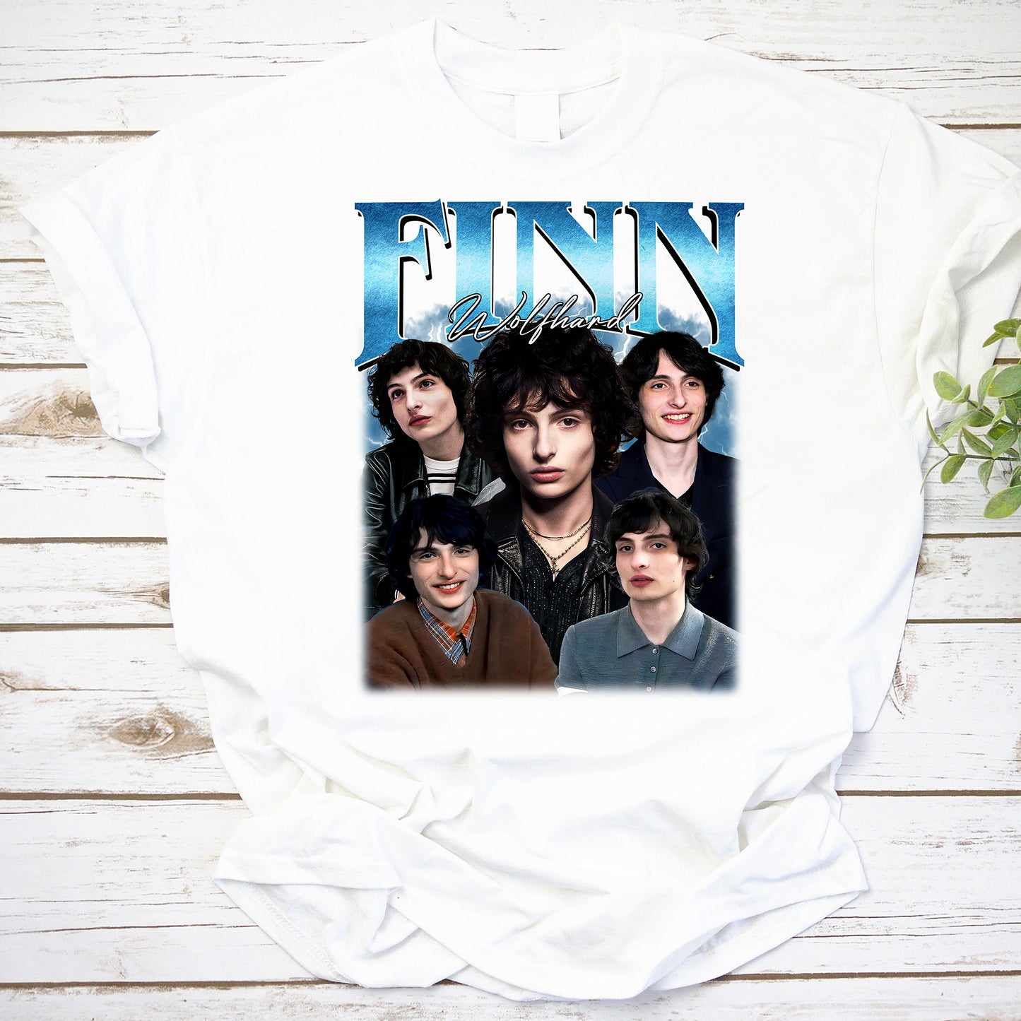 Finn Wolfhard Photo Collage Graphic T-Shirt Cool Fan Tee
