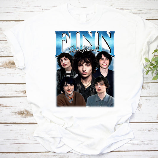 Finn Wolfhard Photo Collage Graphic T-Shirt Cool Fan Tee