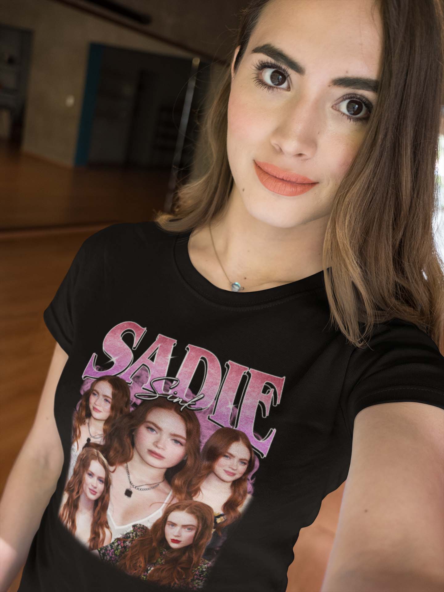 Sadie Sink Vintage Style Graphic T-Shirt - Multiple Portrait Design