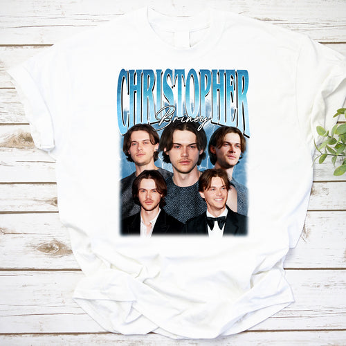 Christopher Briney Graphic Tee – Vintage Style Celebrity Collage Shirt