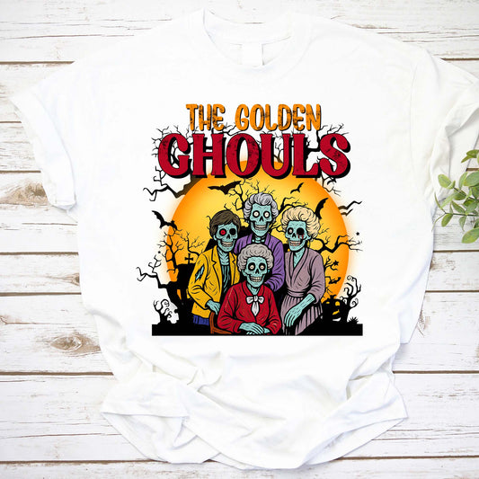 The Golden Ghouls Vintage Skeleton Grandmas Halloween Shirt