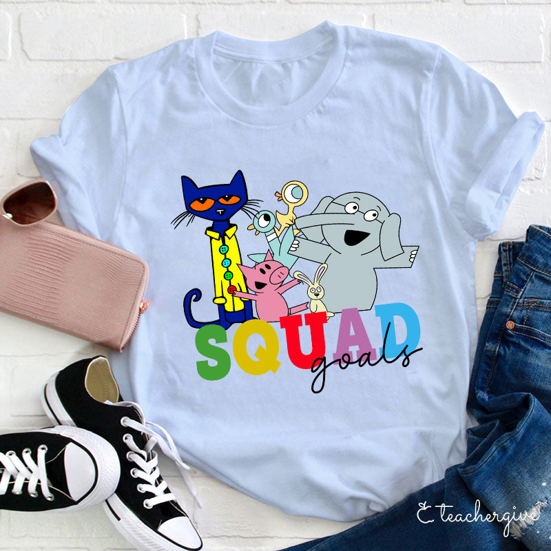 Cute Squad Goals Cartoon Animal Graphic T-Shirt for Fans