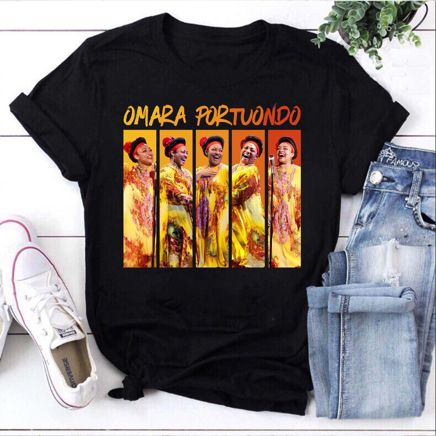 Omara Portuondo Colorful Portraits Graphic T-Shirt - Cuban Music Legend Tee
