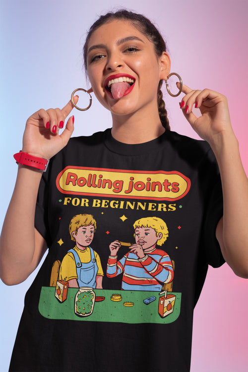Rolling Joints For Beginners Funny Graphic Tee for Cannabis Enthusiasts