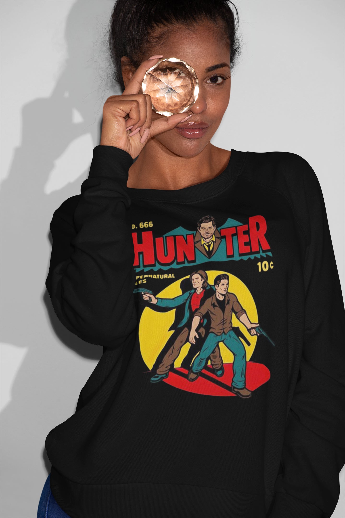 Hunter Supernatural Comic Style Graphic Sweatshirt