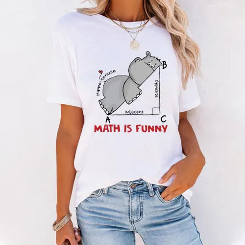 Funny Hippo Pythagorean Theorem Math T-Shirt | Math Is Funny Tee