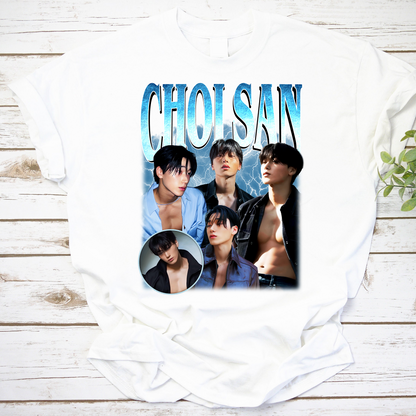Choi San Kpop Star Graphic Tee | Trendy Fan Shirt with Lightning Design