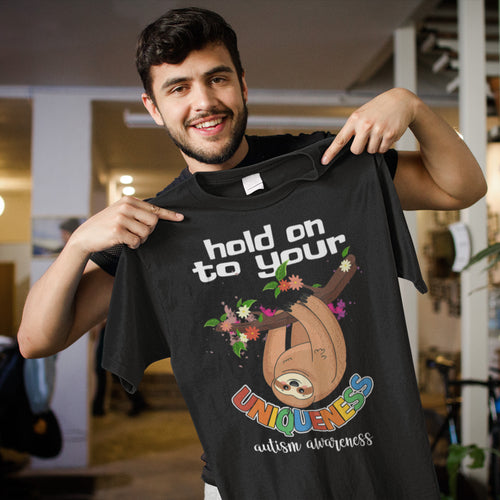 Hold On To Your Uniqueness Sloth Shirt Autism Awareness Tee