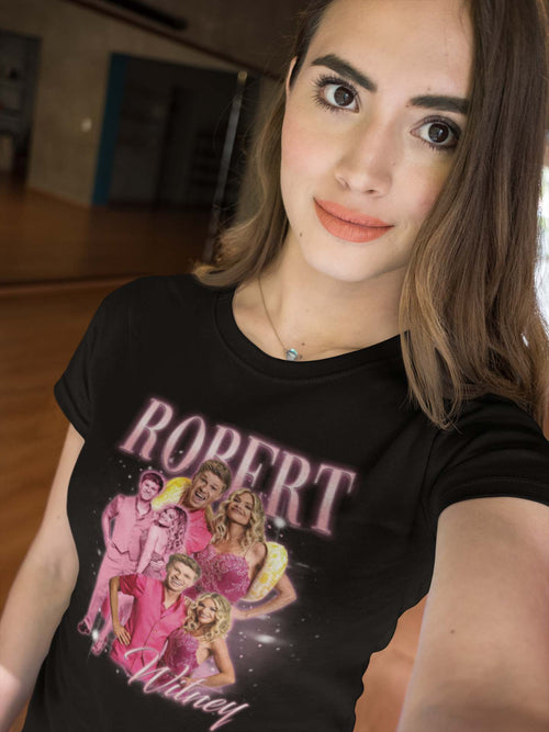 Robert and Britney Retro Style Personalized Couple T-Shirt