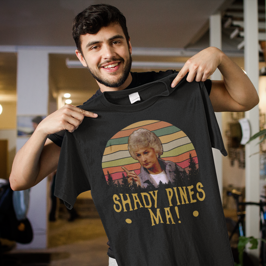 Shady Pines Ma Vintage Style Funny T-Shirt with Retro Forest Design