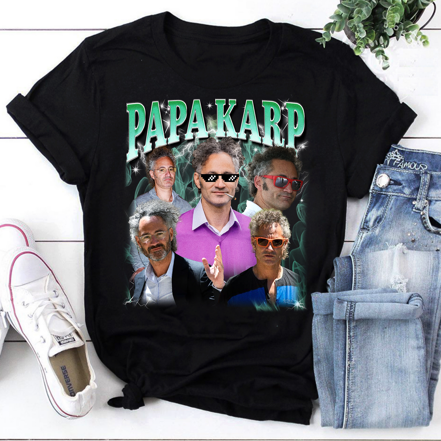 Papa Karp Funny Graphic T-Shirt - Nerdy Science Parody Design for Fans and Gifts
