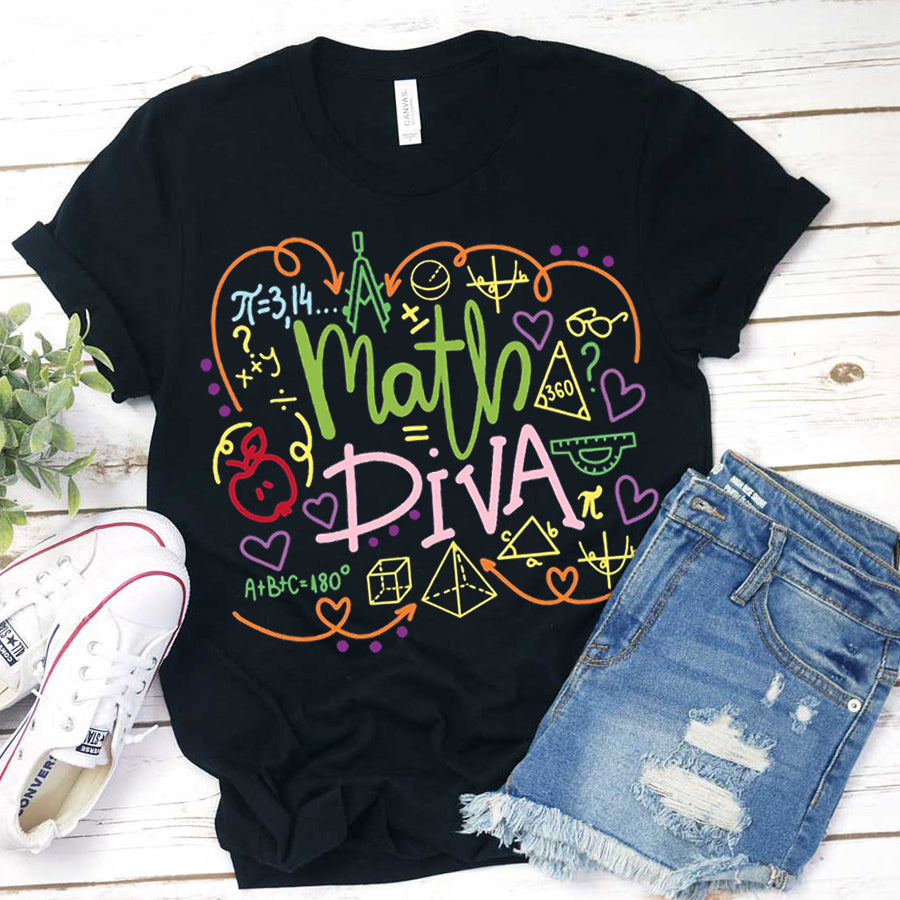 Math Diva T-Shirt - Fun Math Lover Gift Tee for Women