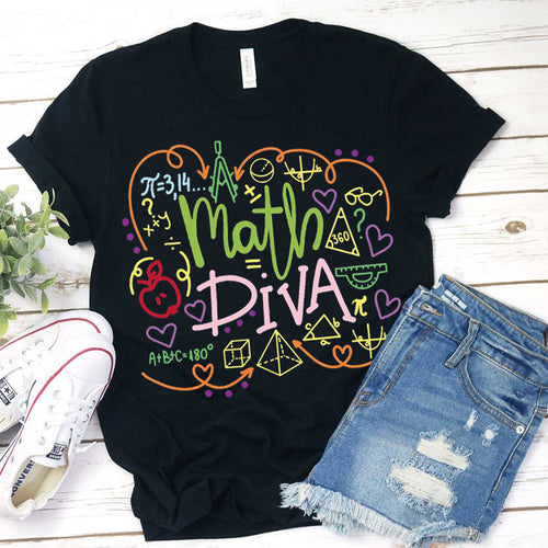 Math Diva T-Shirt - Fun Math Lover Gift Tee for Women